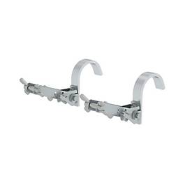 Munk Leiterkopfsicherung für Anlegeleitern, werkzeuglose Fixierung, stufenlos am Holm, bewegliche Haken, 2 Stück, Ø 80 mm