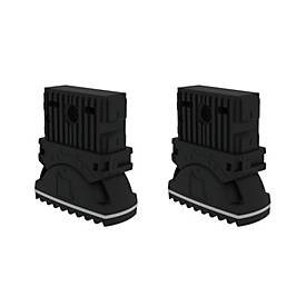 Munk Leiternschuhe, 2er-Set, Aluminium, rutschfest, hohe Stabilität, langlebig, ab 2019, 58 x 25 mm 