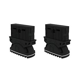 Munk Leiternschuhe, 2er-Set, Aluminium, rutschfest, hohe Stabilität, langlebig, ab 2019, 73 x 25 mm 