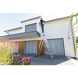 Munk Mehrzweckleiter, 3-teilig, nivello®-Traversen, stabil & langlebig, 3x13 Sprossen