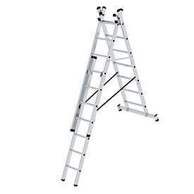 Munk Mehrzweckleiter, 3-teilig, nivello®-Traversen, stabil & langlebig, 3x7 Sprossen