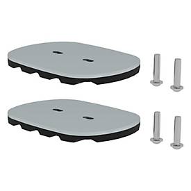 Munk nivello® Innenschuhe, 2er-Set, robuster Kunststoff, für Leitern ab 2019, Gitterrostmaß 126 x 89 mm