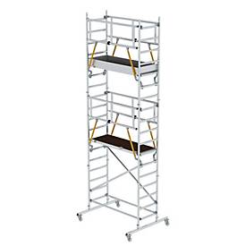 Munk Rollgerüst, Aluminium-Rundrohr, Arbeitshöhe bis 7,2 m, Fahrbalken 1.500 mm, GS-geprüft, DIN EN 1004, H 4,10 m