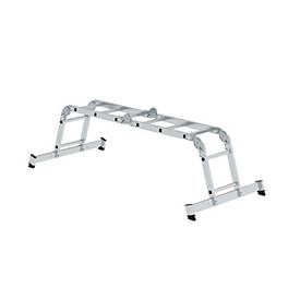 Munk Sprossen-Vielzweckleiter, Aluminium, Rechteckrohr-Holme, 4-fach gebördelte Sprossen, 150 kg Belastung, nivello® Traversen, 350 mm breit, 2x2 + 2x3 Sprossen