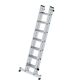 Munk Stufen-Schiebeleiter, 2-teilig, nivello®-Traverse, stabil auf unebenen Flächen, Innen-/Außeneinsatz, 14 Stufen