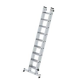 Munk Stufen-Schiebeleiter, 2-teilig, nivello®-Traverse, stabil auf unebenen Flächen, Innen-/Außeneinsatz, 18 Stufen