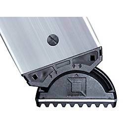 Munk Stufen-Stehleiter, 2 x 4 Stufen, Aluminium, Rechteckrohr-Holme, 80 mm Stufen, ergo-pad® Griffzone, nivello® Leiterschuhe, bis 150 kg