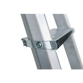 Munk Stufen-Stehleiter, beidseitig, Aluminium, 80 mm geriffelte Stufen, max. 150 kg, Spreizsicherung, 6 Stufen