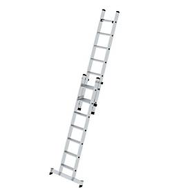 Munk trapladder, 2-delig, nivello traverse, stabiel op oneffen ondergrond, binnen/buiten te gebruiken, 2x7 treden