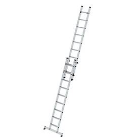 Munk trapladder, 2-delig, nivello traverse, stabiel op oneffen ondergrond, binnen/buiten te gebruiken, 2x9 treden