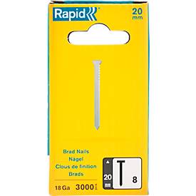 Nägel Rapid Typ 8/20, Präzisionsanschnitt, rostfreier Edelstahl, Packung mit 3000 Stück