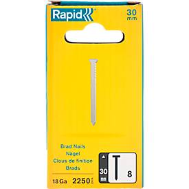 Nägel Rapid Typ 8/30, Präzisionsanschnitt, verzinkter Stahl, Packung mit 2250 Stück