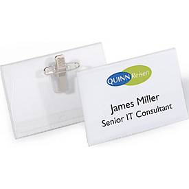 Namensschild mit Kombi-Klemme, 54 x 90 mm, 50 Stück