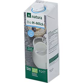 natura Bio H-Milch, Fettgehalt 1,5 %, homogenisiert, ultrahocherhitzt, 12 x 1 l