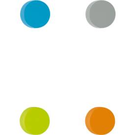 Neodym-Magnet Maul, 8 Stück, bis 1,5 kg, Silikon-Ummantelung, Ø 12 x T 6 mm, farbsortiert