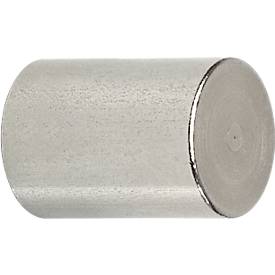 Neodym-Stabgreifmagnet MAUL, Haftkraft 19 kg, 2 Stück, Ø 25 x H 35 mm, Stahlgehäuse, hellsilber