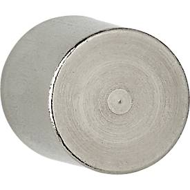 Neodym-Stabgreifmagnet MAUL, Haftkraft 19 kg, 2 Stück, Ø 25 x H 35 mm, Stahlgehäuse, hellsilber