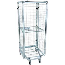 Nestbarer Metallbehälter, Typ Antidiebstahl, Traglast 500 kg, 1 Zwischenboden