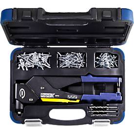 Nietzange Rapid RP60 Multi™, 360°-Kopf, für Nieten mit 3,2/4,0/4,8 mm, inkl. Messwerkzeug, 3 Bohrer, 150 Nieten
