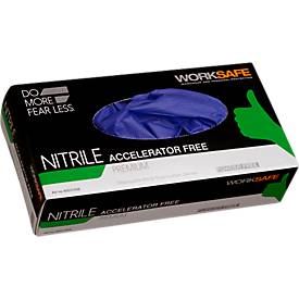 Nitril Handschuhe Worksafe Premium, CE 0321 Cat 3, puder- & beschleunigerfrei, d.blau, Gr. 9-11, 1000/800 Stück
