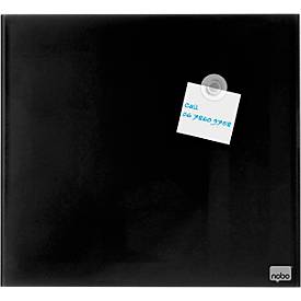 Nobo Glas-Whiteboard, Sicherheitsglas, rahmenlos, magnethaftend, B 450 x H 450 mm, schwarz
