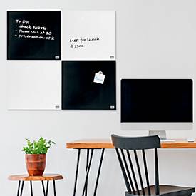 Nobo Glas-Whiteboard, Sicherheitsglas, rahmenlos, magnethaftend, B 450 x H 450 mm, schwarz