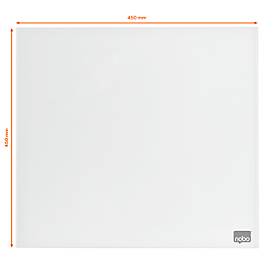 Nobo Glas-Whiteboard, Sicherheitsglas, rahmenlos, magnethaftend, B 450 x H 450 mm, weiß