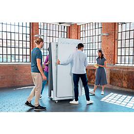 Nobo Move & Meet Mobile Whiteboard- & Notiztafel-System, 2 Whiteboards, 2 Notiztafeln, 900 x 1800 mm, magnethaftend, fahrbar