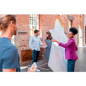 Nobo Move & Meet Mobile Whiteboard- & Notiztafel-System, 2 Whiteboards, 2 Notiztafeln, 900 x 1800 mm, magnethaftend, fahrbar