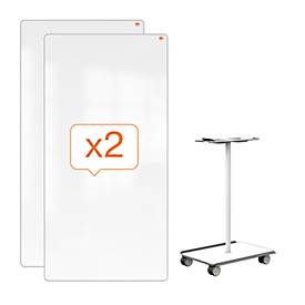 Nobo Move & Meet Mobile Whiteboard-System, doppelseitiges Whiteboard, 900 x 1800 mm, magnethaftend, fahrbar