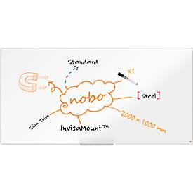 nobo Whiteboard Nano Clean, Stahl, weiß nanobeschichtet, magnethaftend, B 2000 x H 1000 mm
