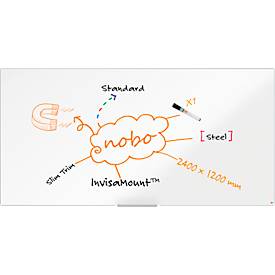 nobo Whiteboard Nano Clean, Stahl, weiß nanobeschichtet, magnethaftend, B 2400 x H 1200 mm