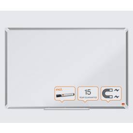 nobo Whiteboard Premium Plus, Stahl nanobeschichtet, magnethaftend, B 1200 x H 900 mm, inkl. abnehmbarer Stiftablage und