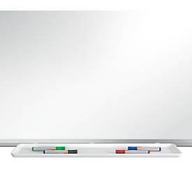 nobo Whiteboard Premium Plus, Stahl weiß emailliert, magnethaftend, B 1200 x H 900 mm, inkl. abnehmbarer Stiftablage und 1 Boardmarker