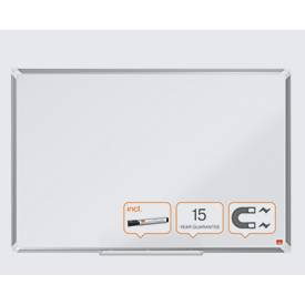 nobo Whiteboard Premium Plus, Stahl weiß emailliert, magnethaftend, B 1800 x H 900 mm, inkl. abnehmbarer Stiftablage und