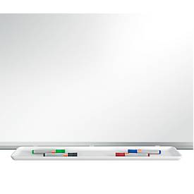 nobo Whiteboard Premium Plus, Stahl weiß emailliert, magnethaftend, B 1800 x H 900 mm, inkl. abnehmbarer Stiftablage und 1 Boardmarker