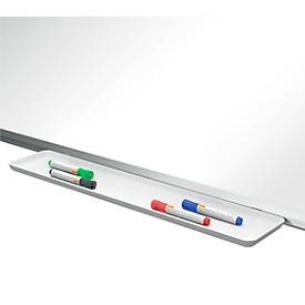 nobo Whiteboard Premium Plus, Stahl weiß emailliert, magnethaftend, B 1800 x H 900 mm, inkl. abnehmbarer Stiftablage und 1 Boardmarker
