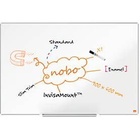 nobo Whiteboard Prestige, Stahl, weiß emailliert, magnethaftend, B 900 x H 600 mm