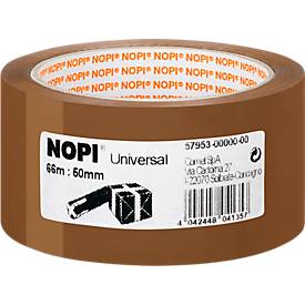 Nopi® Packband Universal 4040, L 66 m x B 50 mm, braun, 6 Rollen