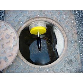 Notabdichtung für Gefahrstoffbehälter, Ø 120-180 mm, anschraubbarer Handgriff, PE