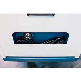 Notebook-Ladeschrank Good Connections GEMMA N16C, umrüstbar zum Ladewagen, für 16 Geräte, USB-C mit 65 W pro Port, abschließbar, weiß-blau