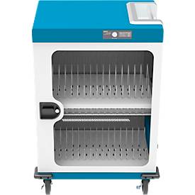 Notebook-Ladewagen Good Connections GEMMA T32C, für 32 Geräte, USB-C mit 18 W pro Port, abschließbar, weiß-blau