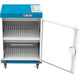 Notebook-Ladewagen Good Connections GEMMA T32C, für 32 Geräte, USB-C mit 18 W pro Port, abschließbar, weiß-blau