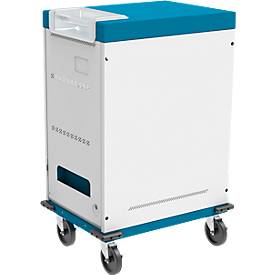 Notebook-Ladewagen Good Connections GEMMA T32C, für 32 Geräte, USB-C mit 18 W pro Port, abschließbar, weiß-blau