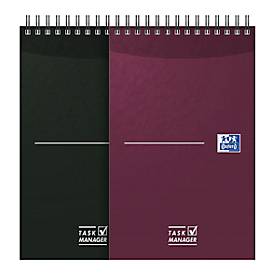 Notizblock Oxford Essentials Task Manager, 70 Blatt, 125×200mm, Optik Paper®, Doppelspiralbindung, versch. Farben, assortiert, 5 Stk.