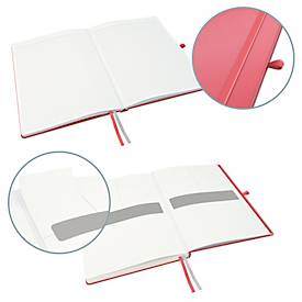 Notizbuch Leitz Complete, Format A4, 80 karierte Blatt, Hardcover-Einband, Lederoptik, FSC®-zertifiziert, rot