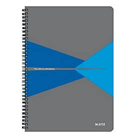 Notizbuch Leitz Office, Format A4, 90 karierte Blatt, lässt sich um 360° öffnen, Spiralbindung, Kunststoff-Einband, FSC®-zertifiziert, blau