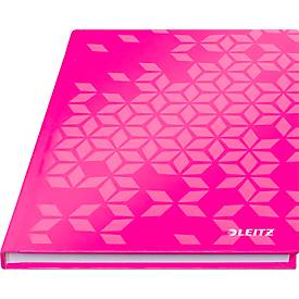 Notizbuch Leitz WOW, DIN A5, 80 karierte Blatt, Hardcover-Einband, FSC®-zertifiziert, pink