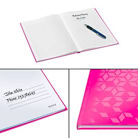 Notizbuch Leitz WOW, DIN A5, 80 karierte Blatt, Hardcover-Einband, FSC®-zertifiziert, pink
