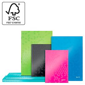 Notizbuch Leitz WOW, Format A4, 80 karierte Blatt, Hardcover-Einband, FSC®-zertifiziert, pink